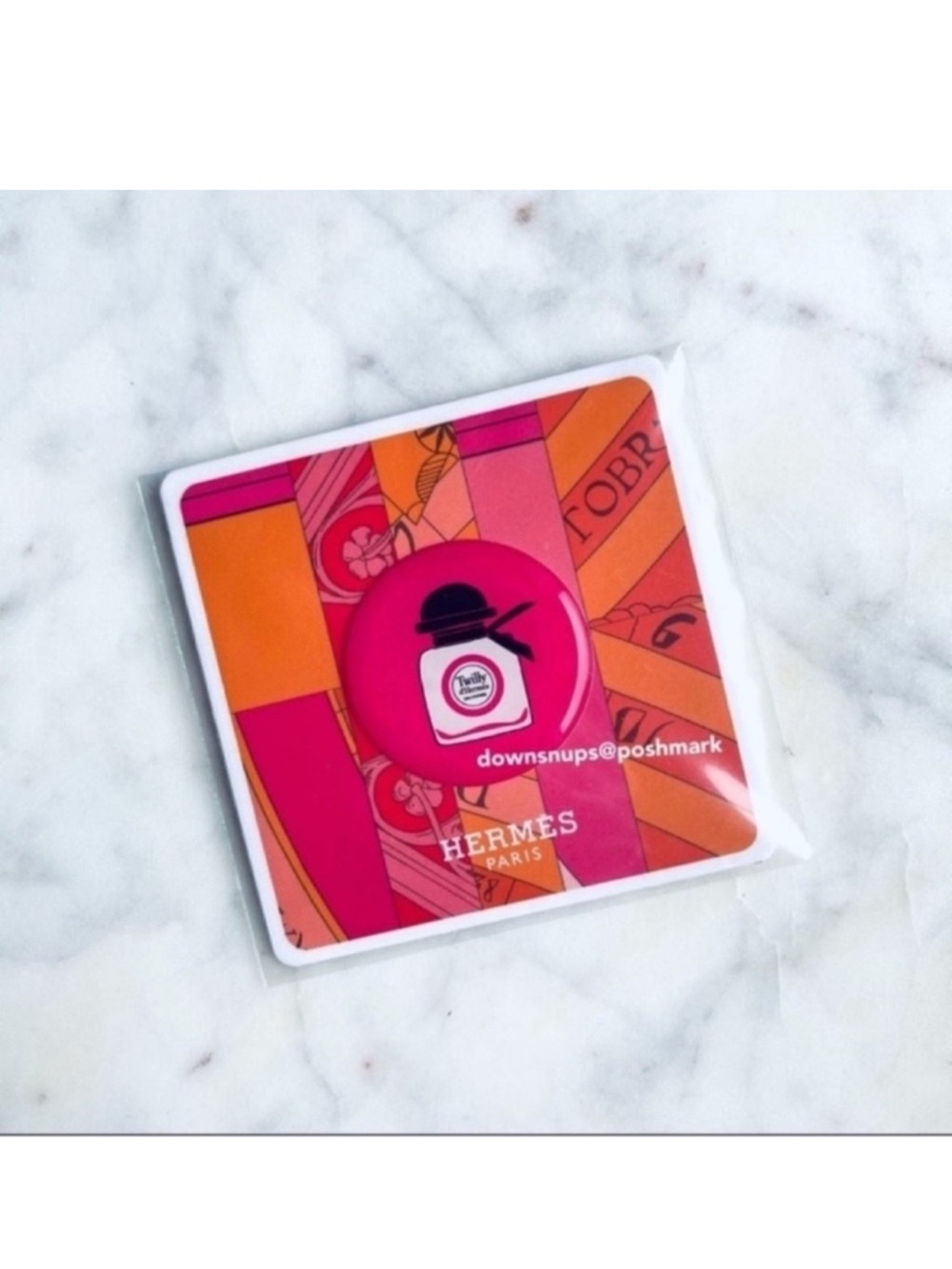 Hermes Twilly Eau Poivree 3D domed scented sticker
